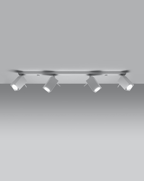 Plafond MERIDA 4L blanc + 4x ampoule LED GU-10 4000K Froid 7W 630lm