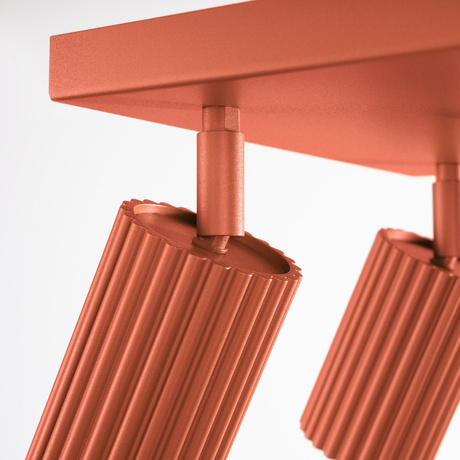 Plafonnier KARBON 4 rouge ocre