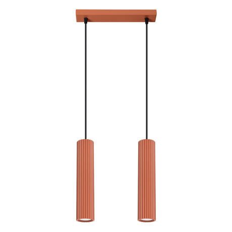 Lampe suspendue KARBON 2 rouge ocre