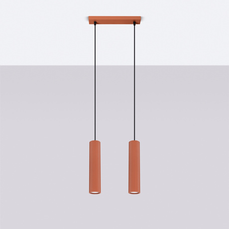 Lampe suspendue KARBON 2 rouge ocre