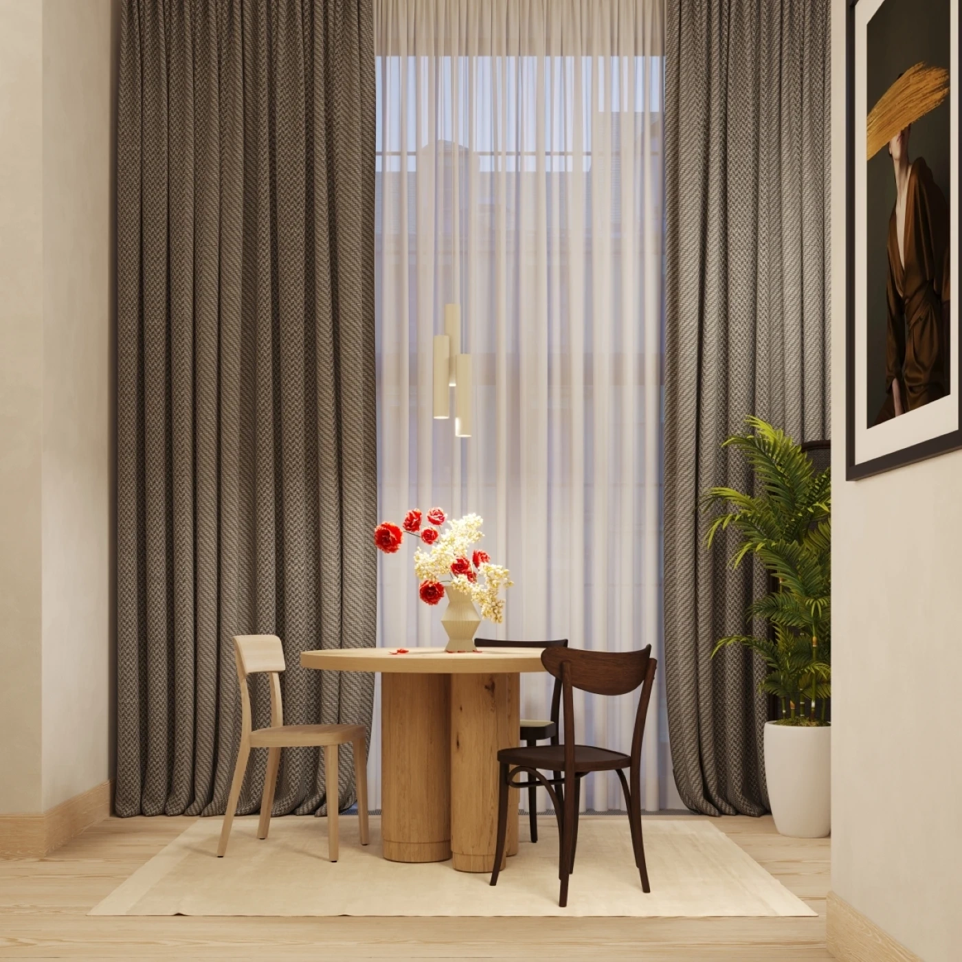 Lampe suspendue LAGOS 3P beige