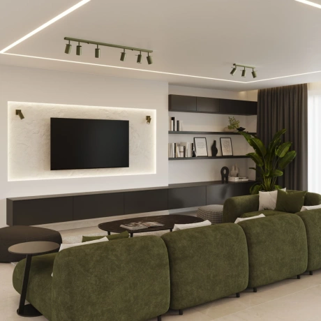 Plafonnier RING 3L vert olive