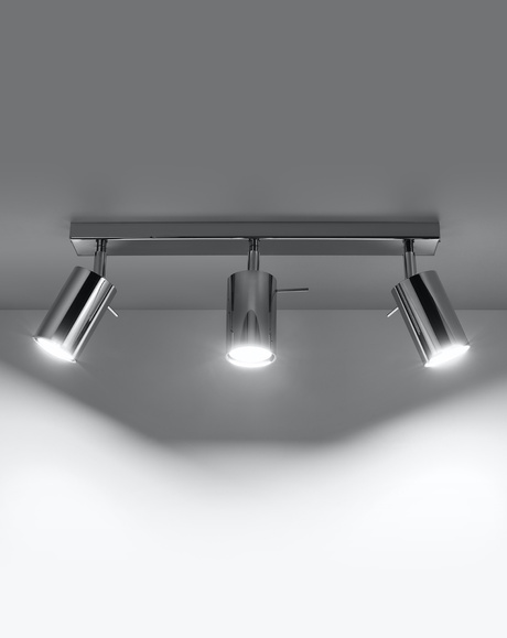 Plafond RING 3 chrome + 3x ampoule LED GU-10 3000K Warm 7W 620lm