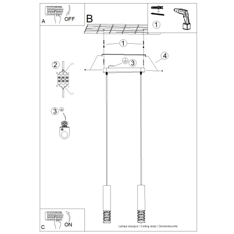 Lampe suspendue LAMI 2 blanc