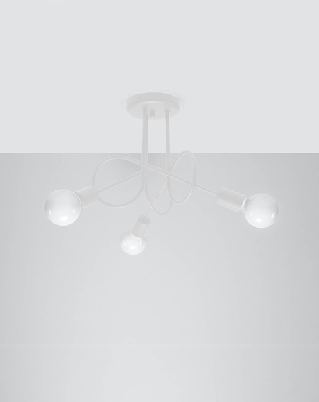 Lustre SUPEŁ 3 blanc + 3x ampoule LED E27 4000K Froid 7,5W 650lm
