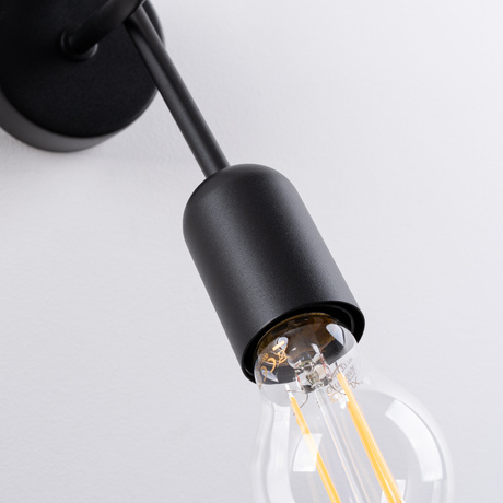 Applique SUPEŁ noire + 1X ampoule LED E27 3000K 7W 760lm