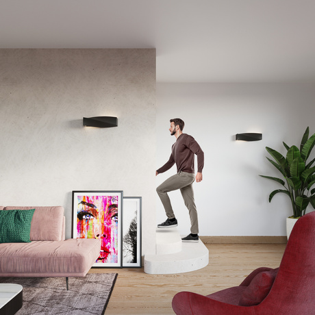 Applique en céramique SIGMA noir + 1x ampoule LED E27 4000K Cold 7.5W 650lm