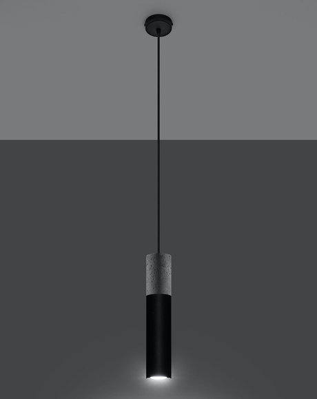 Lampe suspendue BORGIO 1 noir + 1x ampoule LED GU-10 3000K Warm 7W 620lm