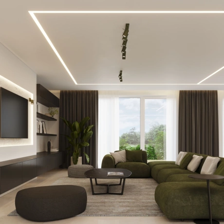 Plafonnier RING 3P vert olive