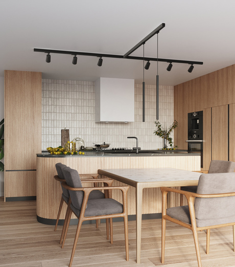 Plafonnier/pendentif, 8 spots, système de rail triphasé, AURA/PASTELO