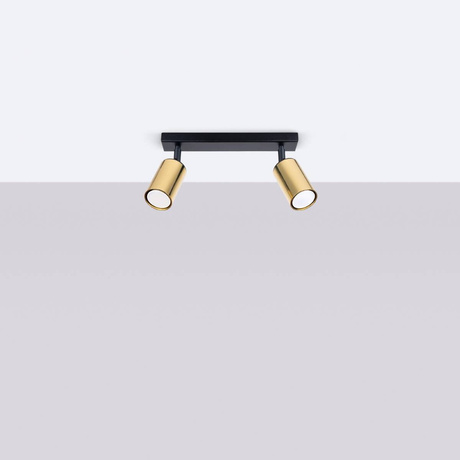 Plafond WINX 2 noir/doré + 2x ampoule LED GU-10 4000K froid 7W 530lm