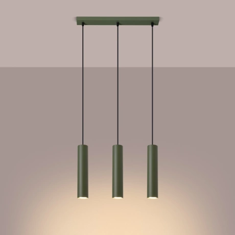 Lampe suspendue LAGOS 3L vert olive