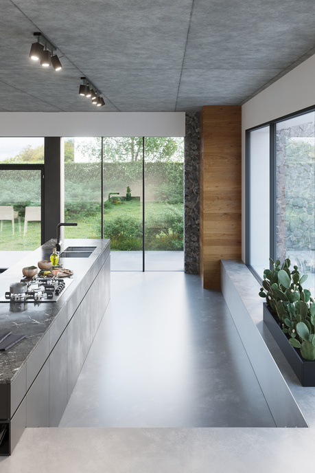 Plafond MERIDA 4L noir + 4x ampoule LED GU-10 3000K Warm 7W 620lm