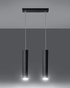 LAGOS 2 lampe suspendue noire + 2x ampoule GU-10 LED 4000K Froid 7W 630lm