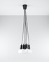 DIEGO 5 lampe suspendue noire + 5x ampoule LED E27 4000K Cold 7,5W 650lm