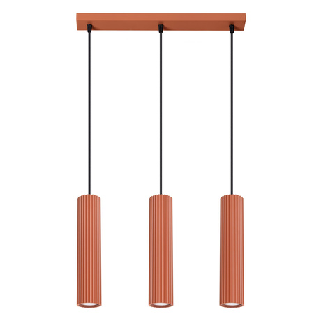 Lampe suspendue KARBON 3L rouge ocre