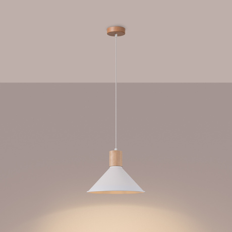 JAGA lampe suspendue blanche + 1x ampoule LED E27 3000K Warm 7.5W 620lm