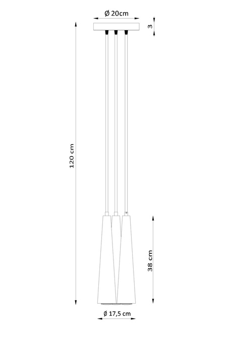 SULA Lampe suspendue 3P bois naturel + 3x GU-10 3000K chaud 7W ampoule LED 620lm