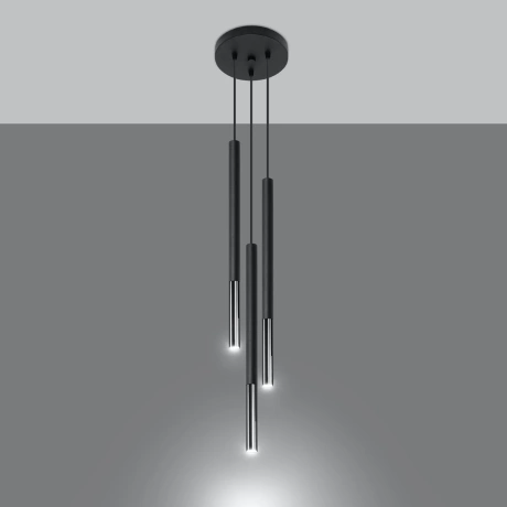 Lampe suspendue MOZAICA 3P noir/chrome