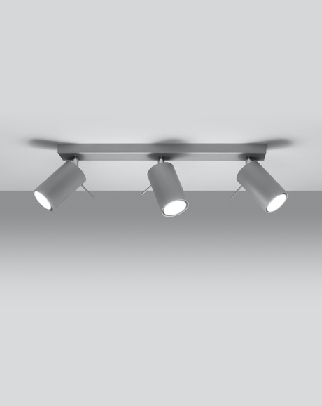 Plafond RING 3 gris + 3x ampoule LED GU-10 3000K Warm 7W 620lm