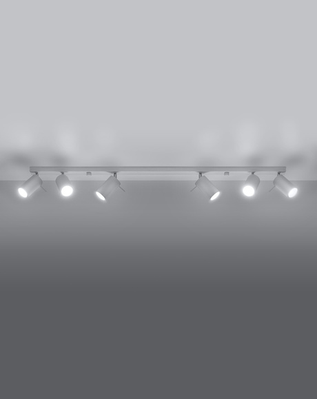 Plafond RING 6L blanc + 6x ampoule LED GU-10 3000K Warm 7W 620lm