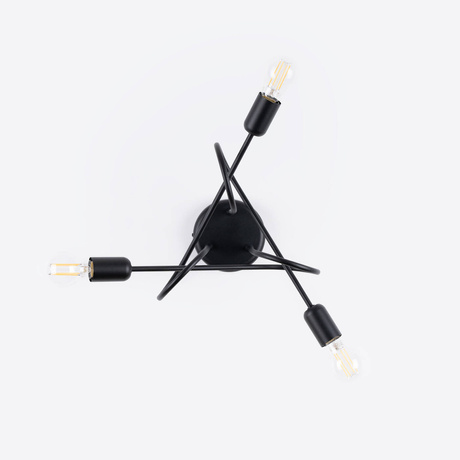 Lustre SUPEŁ 3 noir = 3X ampoule LED E27 3000K 7W 760lm