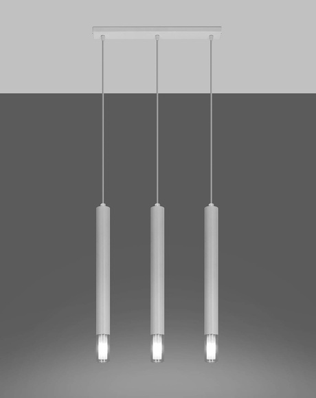 WEZYR 3 lampes suspendues blanches + 3x ampoules LED G9 4000K Cold 4,5W 530lm