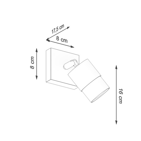Applique NERO noir/chrome + 1x ampoule LED GU-10 4000K Froid 7W 630lm
