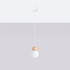 PEKKA 1 lampe suspendue blanc/bois naturel + 1x ampoule LED G9 4000K Cold 4,5W 460lm