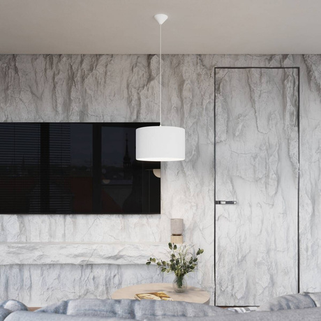 Lampe suspendue NOVA 40 blanc + 1 ampoule LED E27 4000K Froid 7,5W 690lm