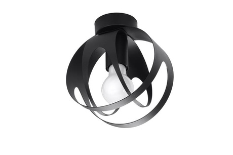 Plafond TULOS noir + 1x ampoule LED E27 4000K Froid 7.5W 650lm