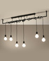 Lustre SALAMANCA 6 noir + 6x ampoule LED E27 4000K Froid 7.5W 650lm