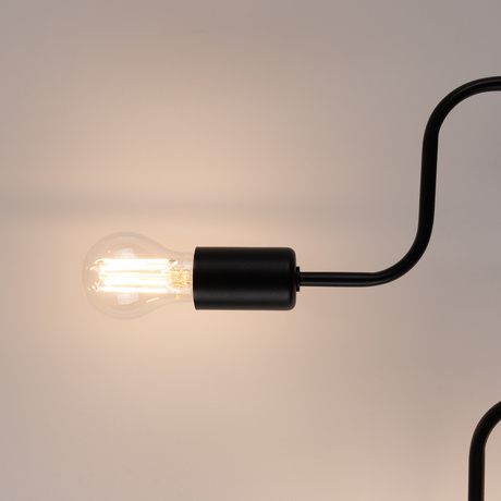 Lustre VECTOR 6 noir + 6X ampoule LED E27 3000K 7W 760lm