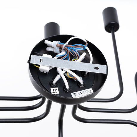 Lustre VECTOR 8 noir + 8X ampoule LED E27 3000K 7W 760lm