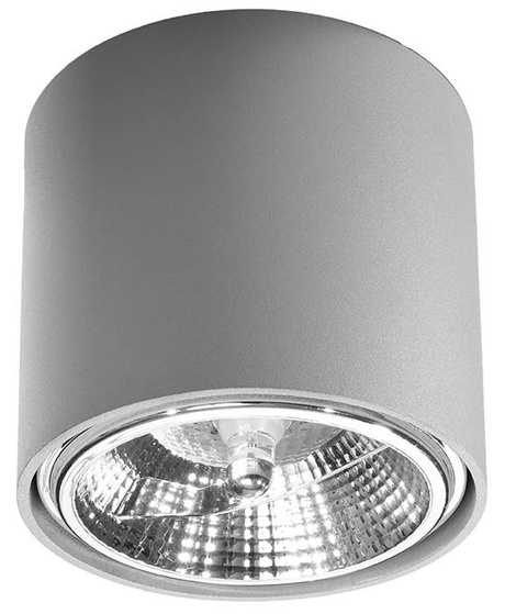 Plafond TIUBE gris + 1x ampoule LED GU10 AR111 3000K Warm 12W 800lm