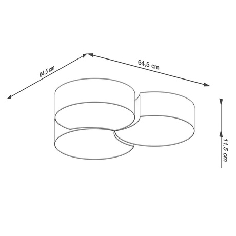 Plafond CIRCLE 3B blanc + 6x ampoule LED E27 3000K Warm 7.5W 620lm