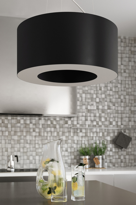 Lustre SATURNO 50 noir + 5x ampoule LED E27 4000K Froid 7.5W 650lm