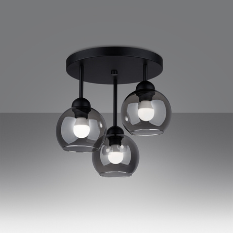 Lustre ALINO 3 noir + 3x ampoule LED E27 3000K Warm 7.5W 620lm