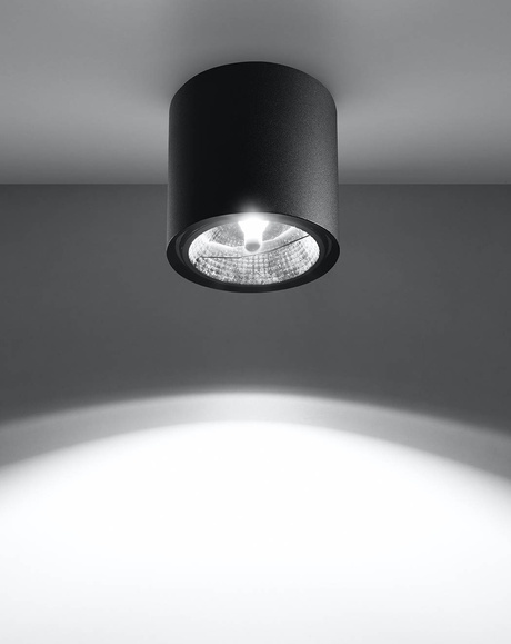 Plafond TIUBE noir + 1x ampoule LED GU10 AR111 3000K Warm 12W 800lm