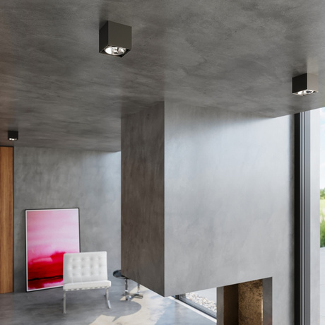 Plafond BLAKE noir + 1x ampoule LED GU10 AR111 4000K COLD 10W 850lm