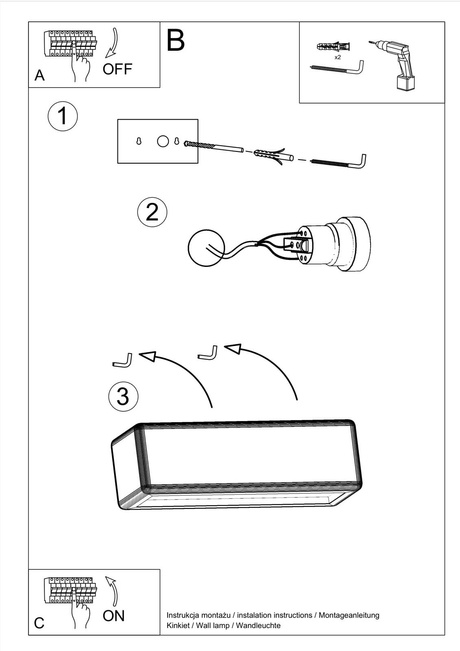 Applique en céramique SUBANI blanc + 1x ampoule LED E27 4000K Froid 7.5W 650lm