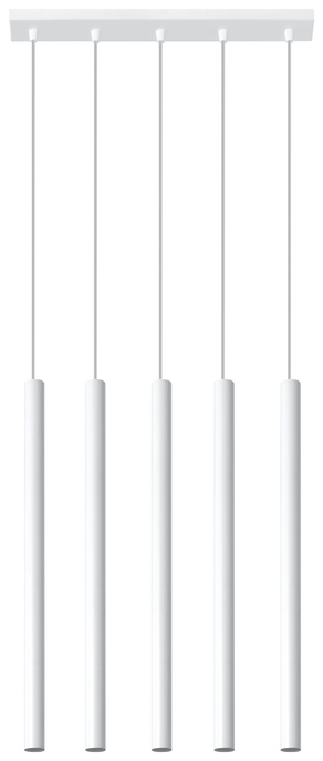 PASTELO 5 lampe suspendue blanche + 5x ampoule LED G9 4000K froide 4,5W 530lm