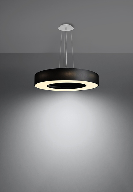 Lustre SATURNO SLIM 50 noir + 5x ampoule LED E27 4000K Froid 7.5W 650lm