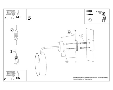 Applique TITRAN 1 blanc + 1x ampoule LED E27 4000K Froid 7,5W 690lm