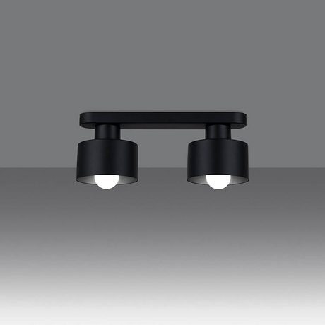 Plafond SAVAR 2 noir + 2x ampoule LED E27 4000K Froid 7.5W 690lm