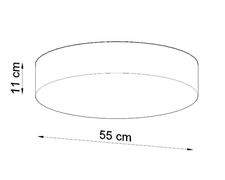 Plafond ARENA 55 GREY + 4x ampoule LED E27 3000K Warm 7.5W 620lm