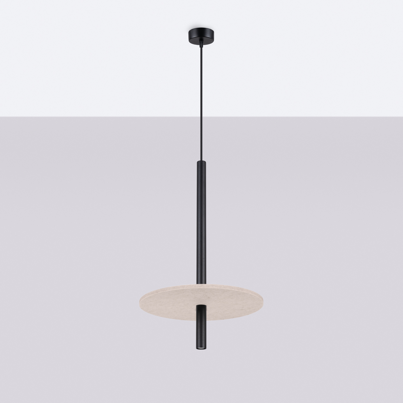 Lampe suspendue FELTRO 1 noir/beige