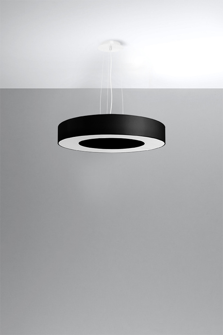 Lustre SATURNO SLIM 50 noir + 5x ampoule LED E27 4000K Froid 7.5W 650lm