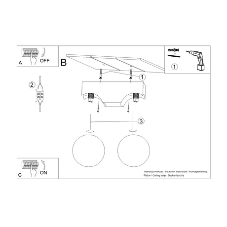 Plafonnier BULBO 2 bois naturel