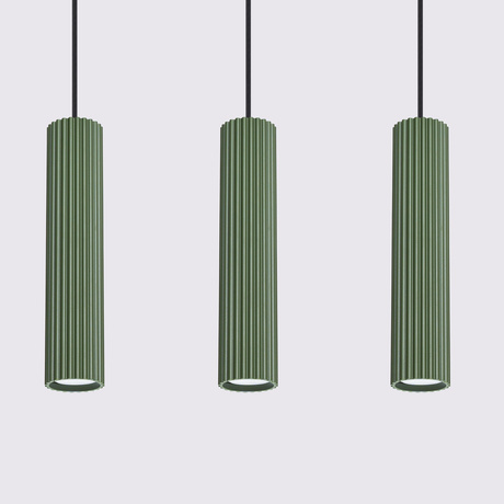 Lampe suspendue KARBON 3L vert olive